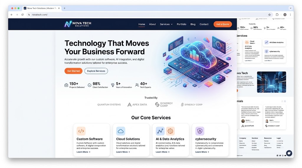 Business Website example built with AI prompts